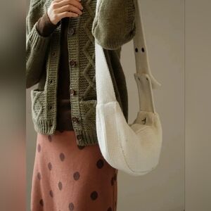 Color Minimalist Bag - Knitted - White